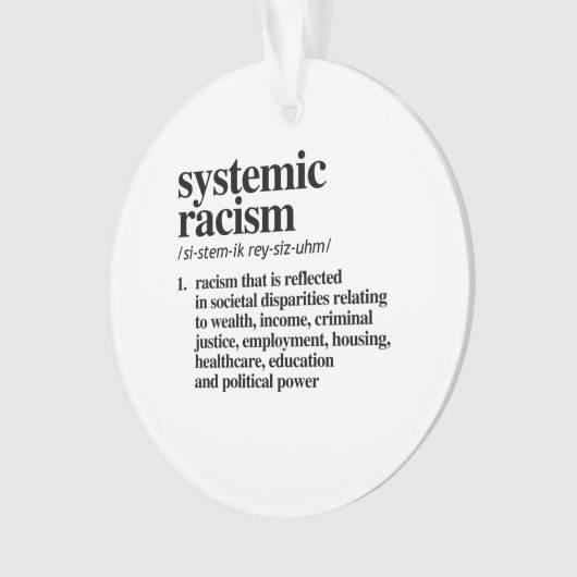 Definitie van systemisch racisme ornament (voorkant)