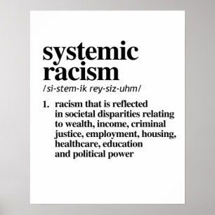 Definitie van systemisch racisme poster