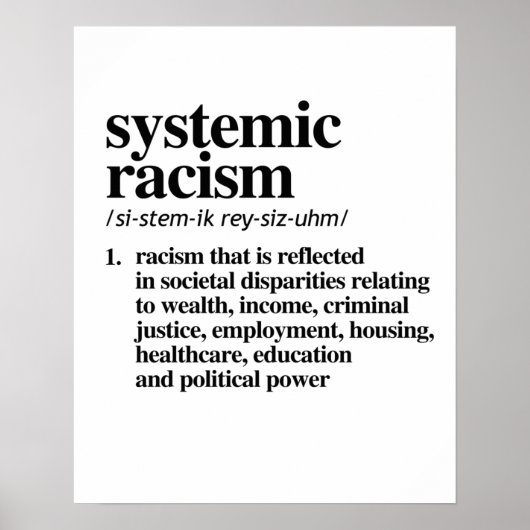 Definitie van systemisch racisme poster (Voorkant)