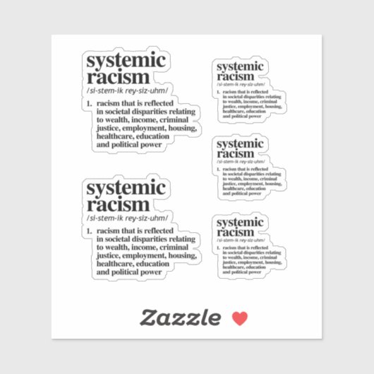 Definitie van systemisch racisme sticker (Vel)