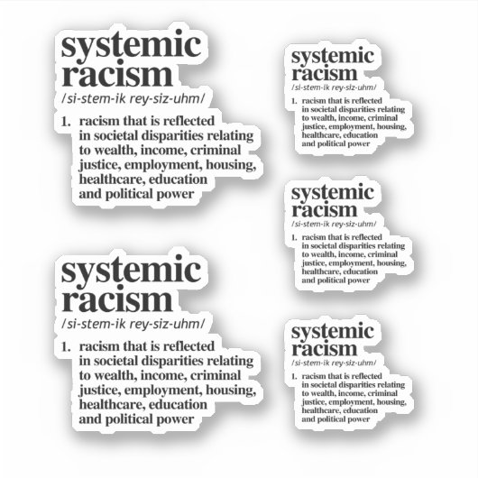 Definitie van systemisch racisme sticker (Voorkant)