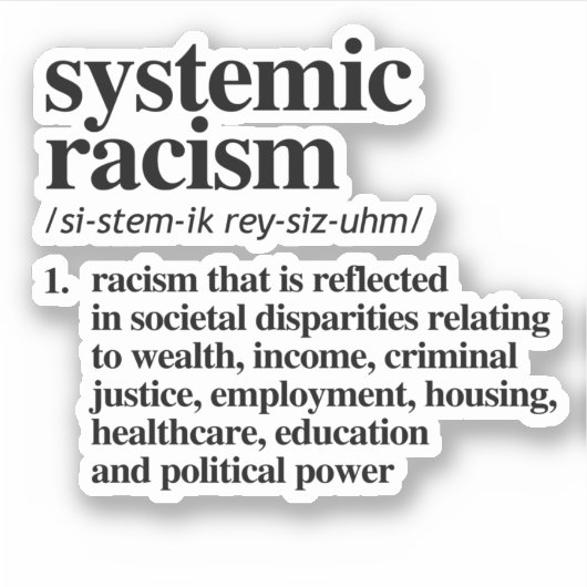 Definitie van systemisch racisme sticker (Voorkant)