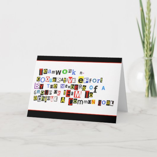 definitie van teamwerk kaart (Voorkant)