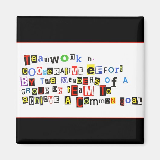 Definitie van teamwerk magneet (Voorkant)