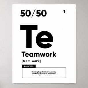 Definitie van teamwerk MOTIVATIE Poster