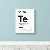 Definitie van teamwerk | Motivatie Quote Wall Art Canvas Afdruk (Insitu (Houten vloer))