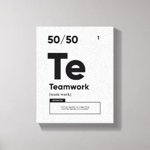 Definitie van teamwerk Motivatie Quote Wall Art Canvas Afdruk