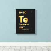 Definitie van teamwerk | Motivatie Quote Wall Art Canvas Afdruk (Insitu (Houten vloer))