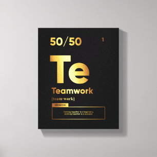 Definitie van teamwerk Motivatie Quote Wall Art Canvas Afdruk