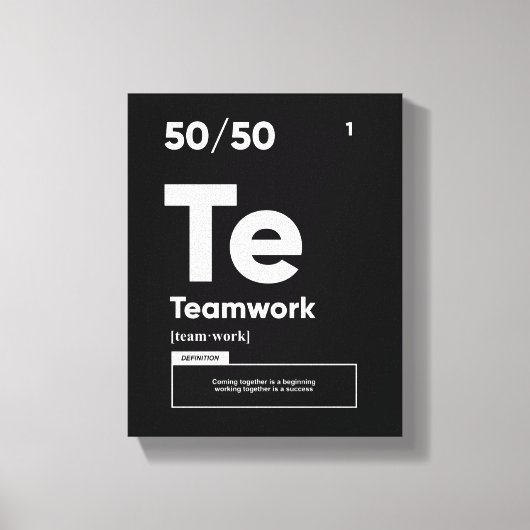 Definitie van Teamwerk | Motiverende Poster Canvas Afdruk (Voorkant)