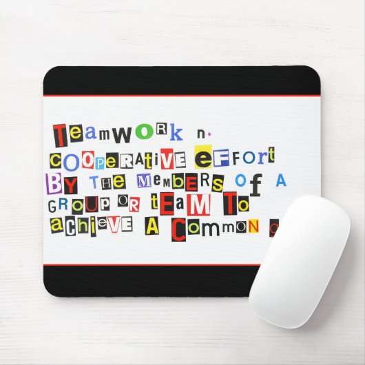 Definitie van teamwerk muismat (Met muis)