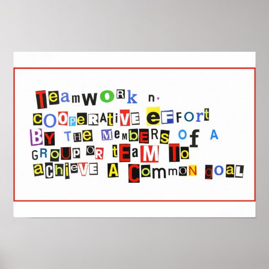 Definitie van teamwerk poster (Voorkant)