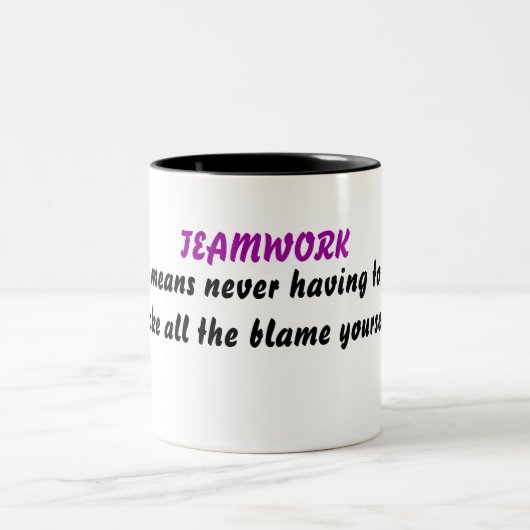 Definitie van teamwerk tweekleurige koffiemok (Center)