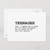 Definitie van tiener briefkaart (Voorkant / Achterkant)