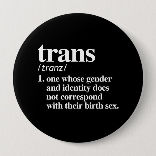 definitie van trans - LGBT Definitions - Ronde Button 4,0 Cm (Voorkant)