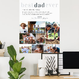 Definitie van vader | 8 foto's gepersonaliseerd poster