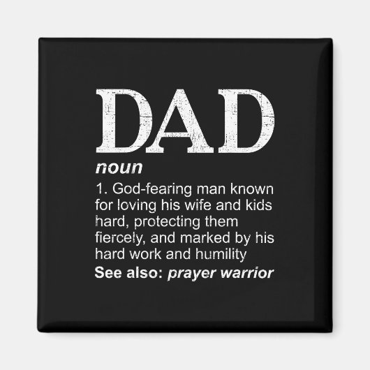 Definitie van vader Vaderdag Christelijke papa Magneet (Voorkant)
