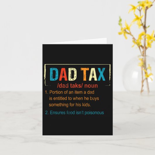 Definitie van Vaderbelasting Funny Fathers Day Man Kaart (Gele Bloem)