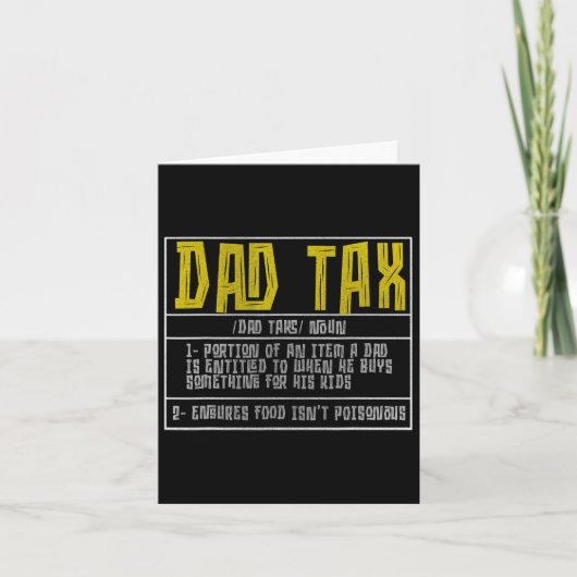 Definitie van vaderbelasting Heren Grappige Vaderd Kaart (Voorkant)