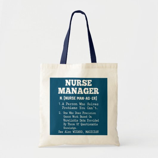 Definitie van verpleegkundige Manager Tote Bag (Voorkant)