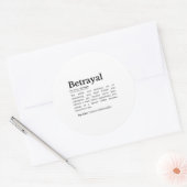 Definitie van Verraad Funny Version Ronde Sticker (Envelop)