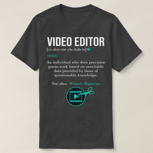 Definitie van video-editor filmafbeelding t-shirt (Design voorkant)