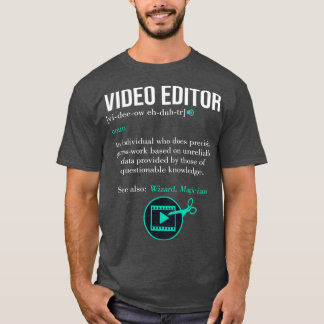 Definitie van video-editor filmafbeelding t-shirt