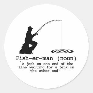 Definitie van vissers ronde sticker