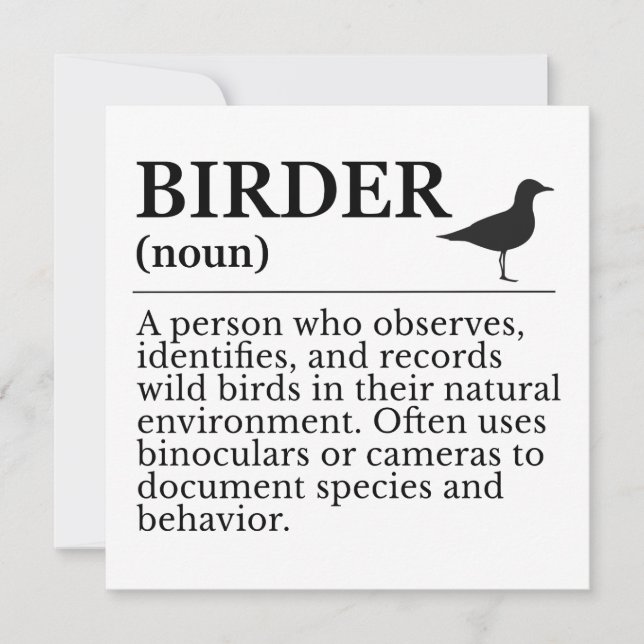 Definitie van vogelaar - waarnemer van wilde vogel (Voorkant)