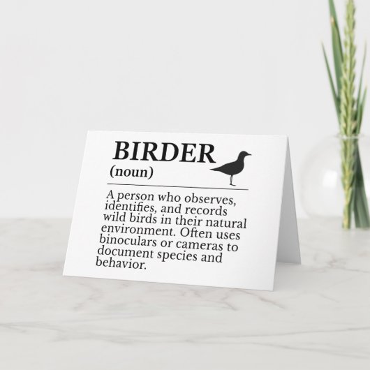 Definitie van vogelaar - waarnemer van wilde vogel bedankkaart (Voorkant)