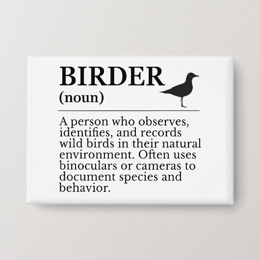 Definitie van vogelaar - waarnemer van wilde vogel button (Voorkant)