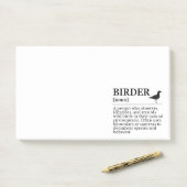 Definitie van vogelaar - waarnemer van wilde vogel post-it® notes (Op bureau)
