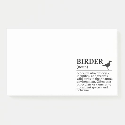 Definitie van vogelaar - waarnemer van wilde vogel post-it® notes (Voorkant)