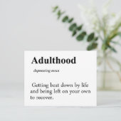 Definitie van volwassenheid briefkaart (Staand voorkant)