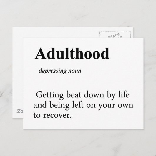 Definitie van volwassenheid briefkaart (Voorkant / Achterkant)