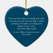 Definitie van vriend moderne blauwe pret keramisch ornament (Achterkant)