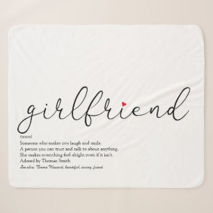 Definitie van vriendin Rood liefdeshart Chic scrip Sherpa Deken