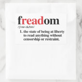 Definitie van vrijheid rechthoekige sticker (Tas)