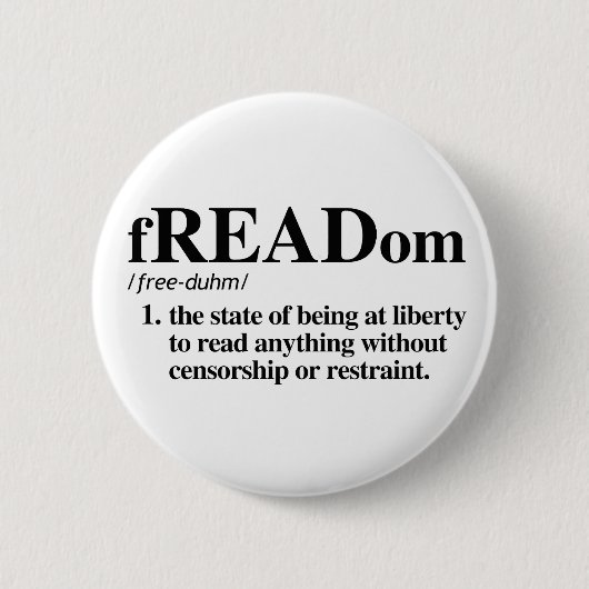 Definitie van vrijheid ronde button 5,7 cm (Voorkant)