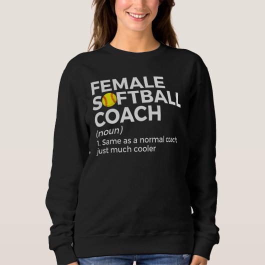 Definitie van vrouwelijke softbalcoach trui (Voorkant)