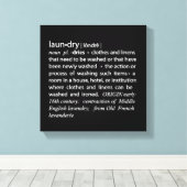 Definitie van Wasserij Crisp Black & White Canvas Afdruk (Insitu (Houten vloer))