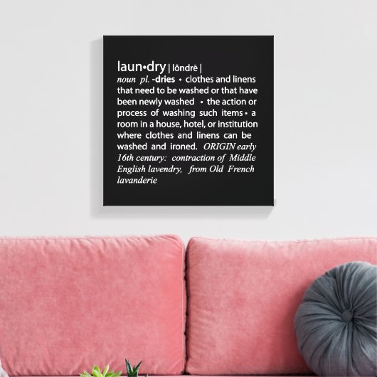 Definitie van Wasserij Crisp Black & White Canvas Afdruk (Insitu (Woonkamer))