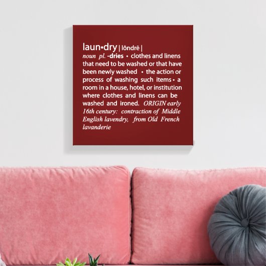 Definitie van Wasserij Crisp Rood & Wit Canvas Afdruk (Insitu (Woonkamer))