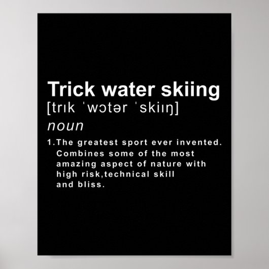 Definitie van waterskietruc poster (Voorkant)