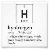 Definitie van waterstof foto afdruk (Voorkant)