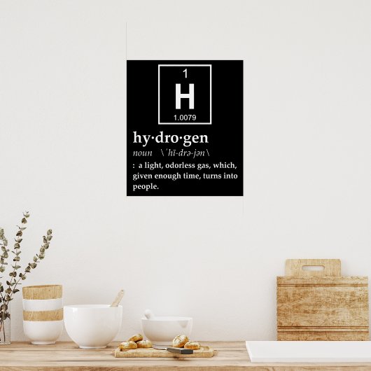 Definitie van waterstof poster (Keuken)