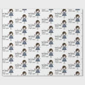 Definitie van wijn met stick figuur meisje cadeaupapier (Vlak)