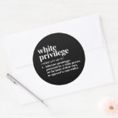 Definitie van wit privilege ronde sticker (Envelop)