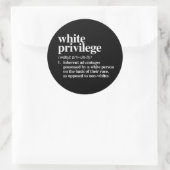 Definitie van wit privilege ronde sticker (Tas)