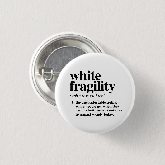 Definitie van witte fragiliteit ronde button 3,2 cm (Voorkant /achterkant)